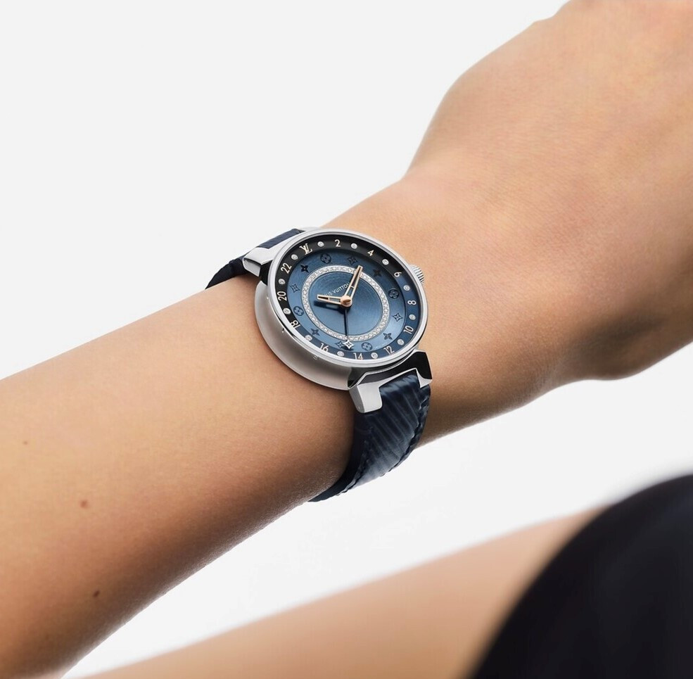 [럭스유] 루이비통 땅부르 문 듀얼 타임 시계 35MM