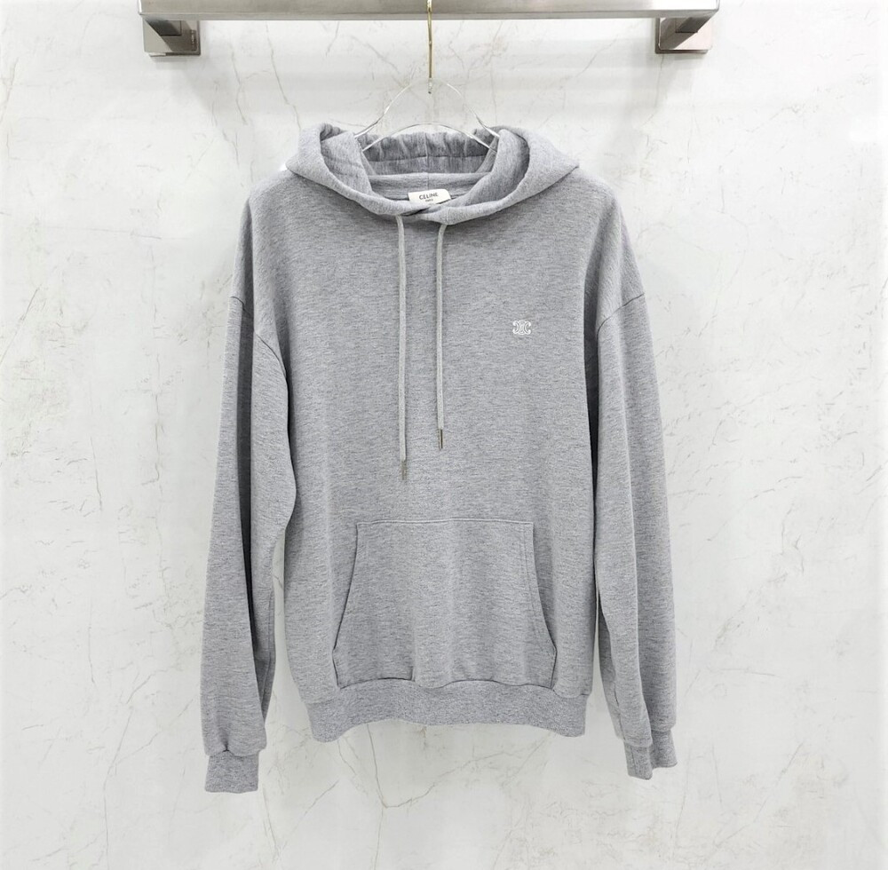 [럭스유] XS / 셀린느 로고 코튼 캐시미어 후드 그레이 2Y377450I