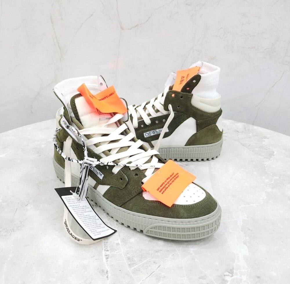 [럭스유] (새상품) 41 / 오프화이트 오프코트 3.0 하이탑 스니커즈 카키