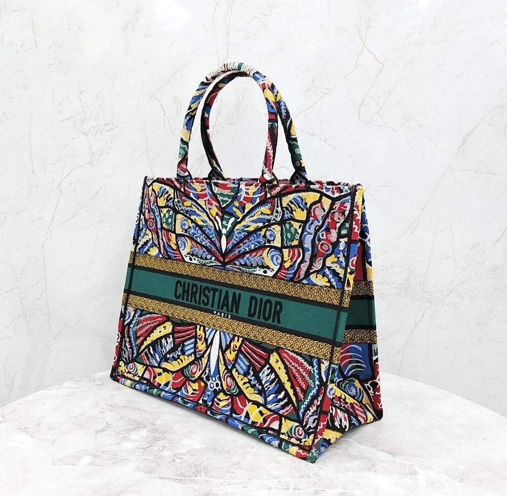 [럭스유] 디올 버터플라이 멀티컬러 캔버스 북토트 백 라지 M1286ZTZF