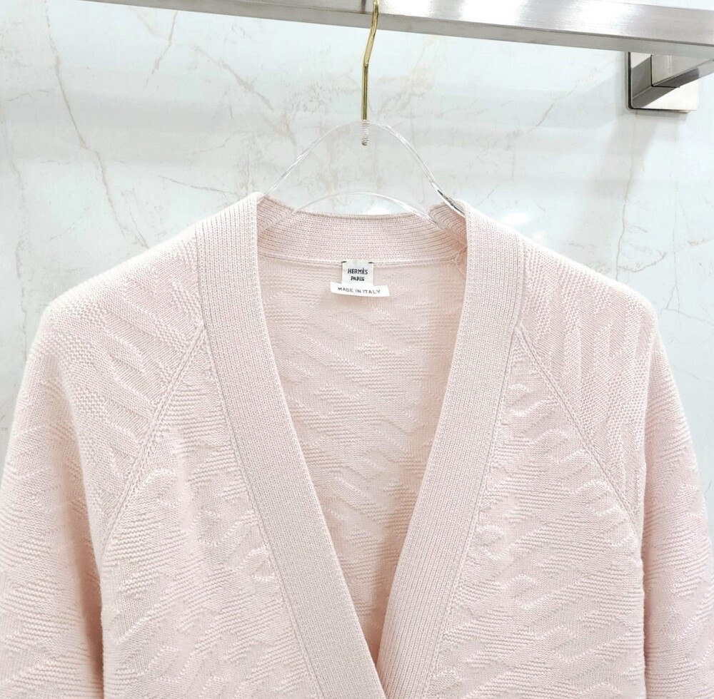 [럭스유] 34 / 에르메스 롱 슬리브 라운지 가디건 핑크