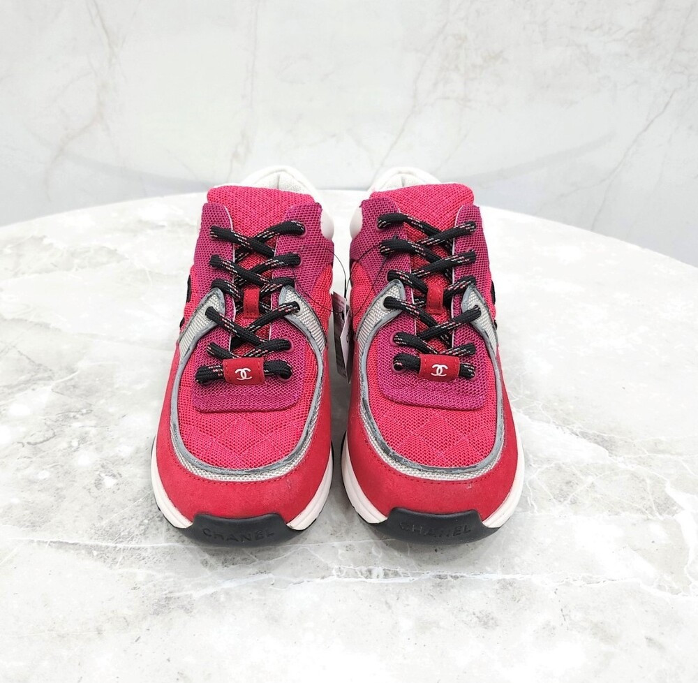 [럭스유] 37 / 샤넬 CC로고 테니스 스니커즈 G38299