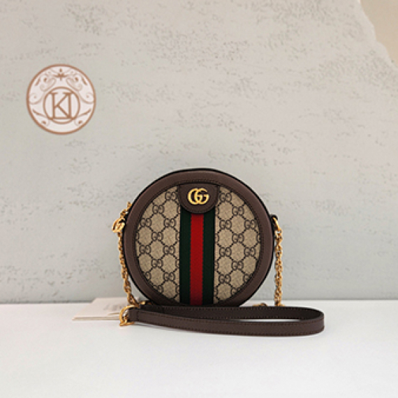 구찌 오피디아 GG 라운드 미니 체인 숄더백 550618