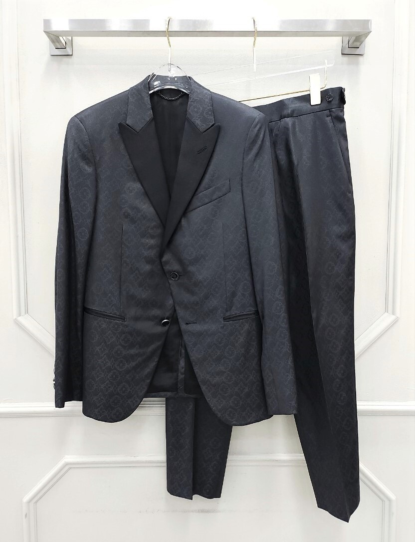 [럭스유] 46.38 / 루이비통 이브닝 왁스 플라워 컷 어웨이 자켓 팬츠 수트세트