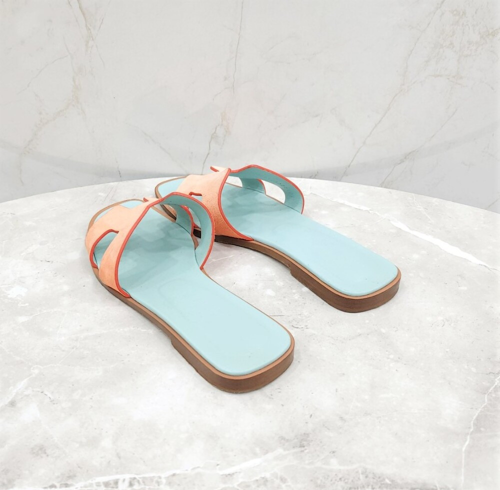 [럭스유] 36 / 에르메스 오렌지 투톤 오란 샌들 슬리퍼