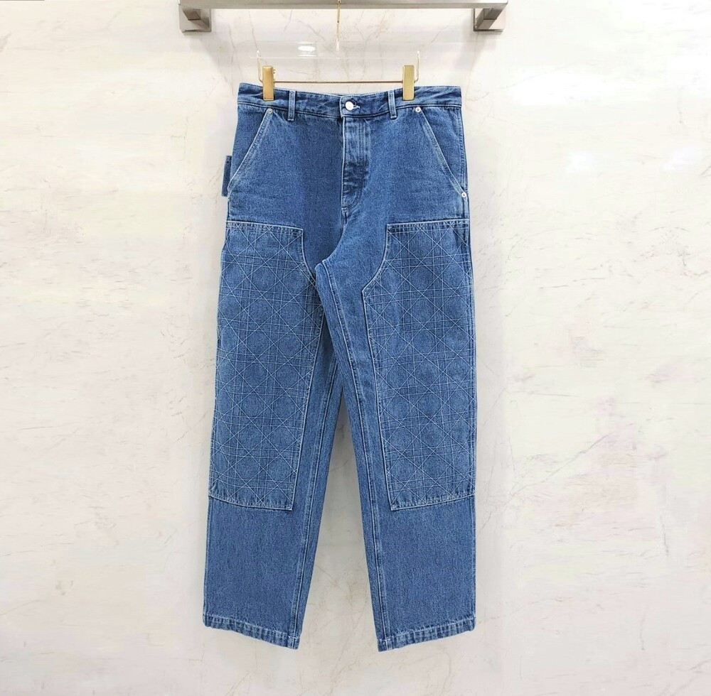 [럭스유] (새상품) 48 / 디올 까나쥬 카펜터 진 블루 코튼 493D186A383X