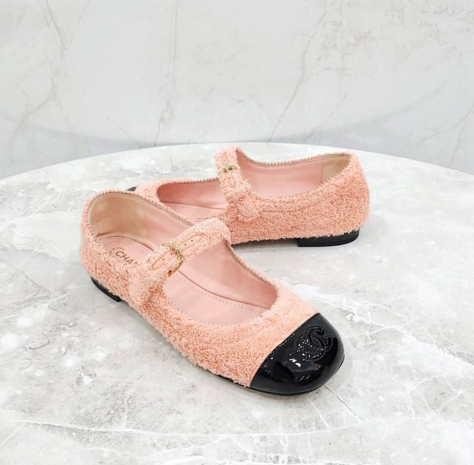 [럭스유] (새상품) 37 / 샤넬 트위드 메리제인 플랫 슈즈 G36482