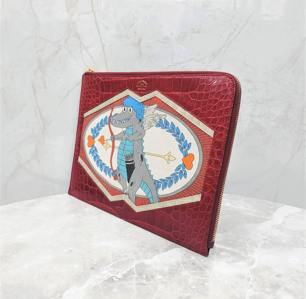 [럭스유] 콜롬보 프린티드 로고 와니 클러치백