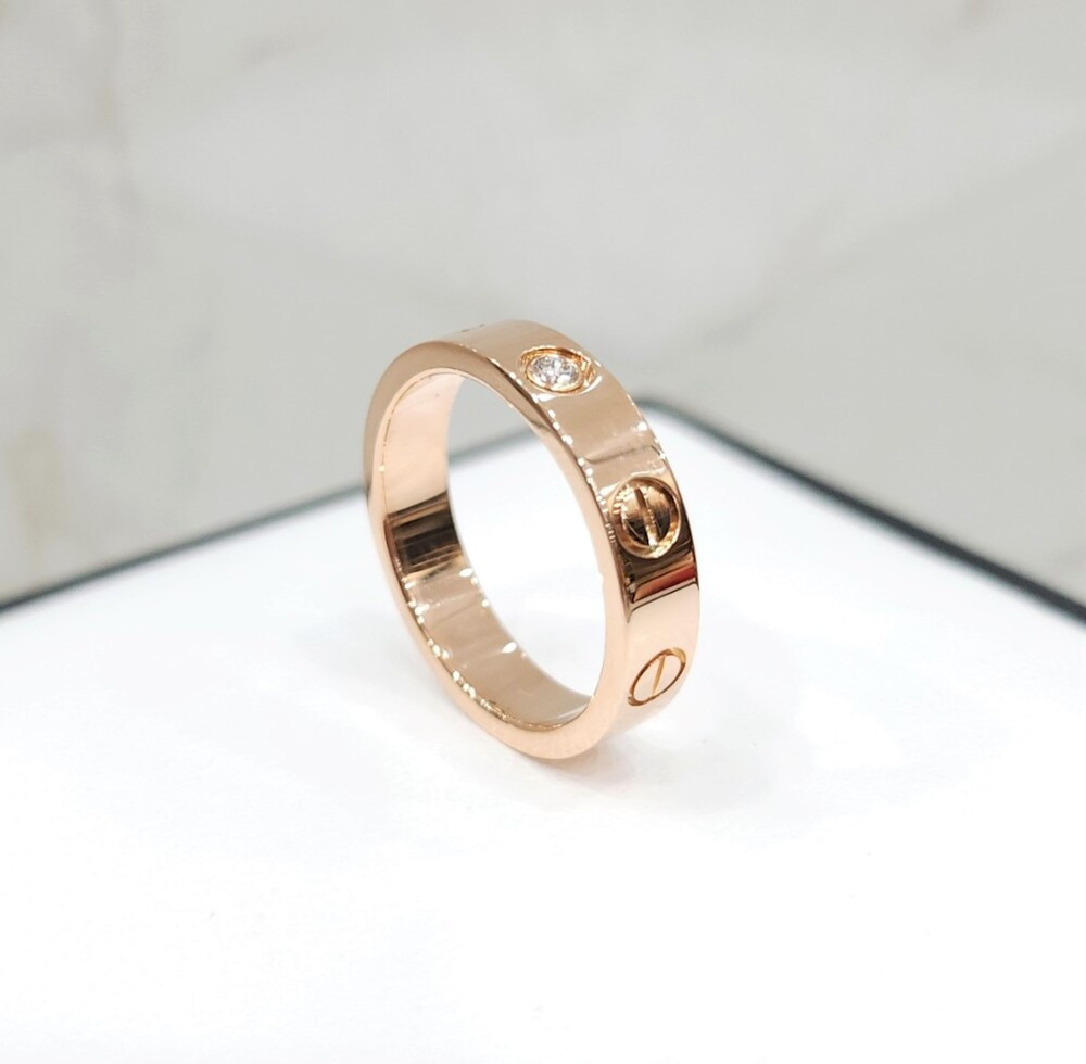 [럭스유] 까르띠에 다이아 1P 러브밴드 링 18K 로즈골드 47호