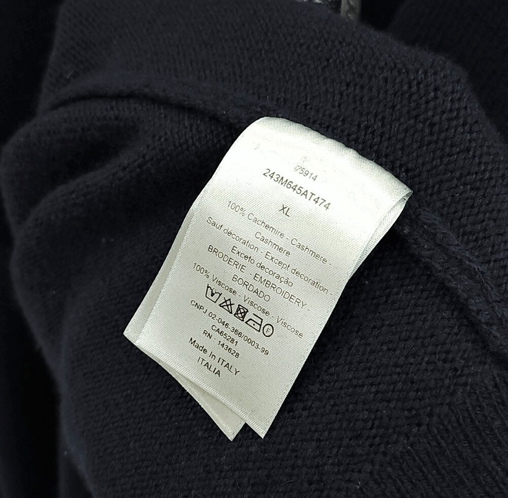 [럭스유] XL / 디올 꾸뛰르 캐시미어 스웨터 니트 243M645AT474