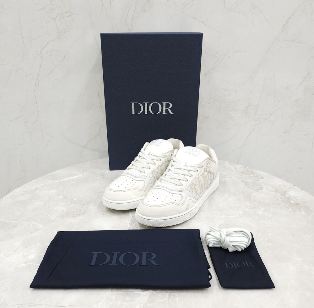 [럭스유] 44 / 디올 화이트 업타운 B27 로우탑 스니커즈 3SN272ZSB