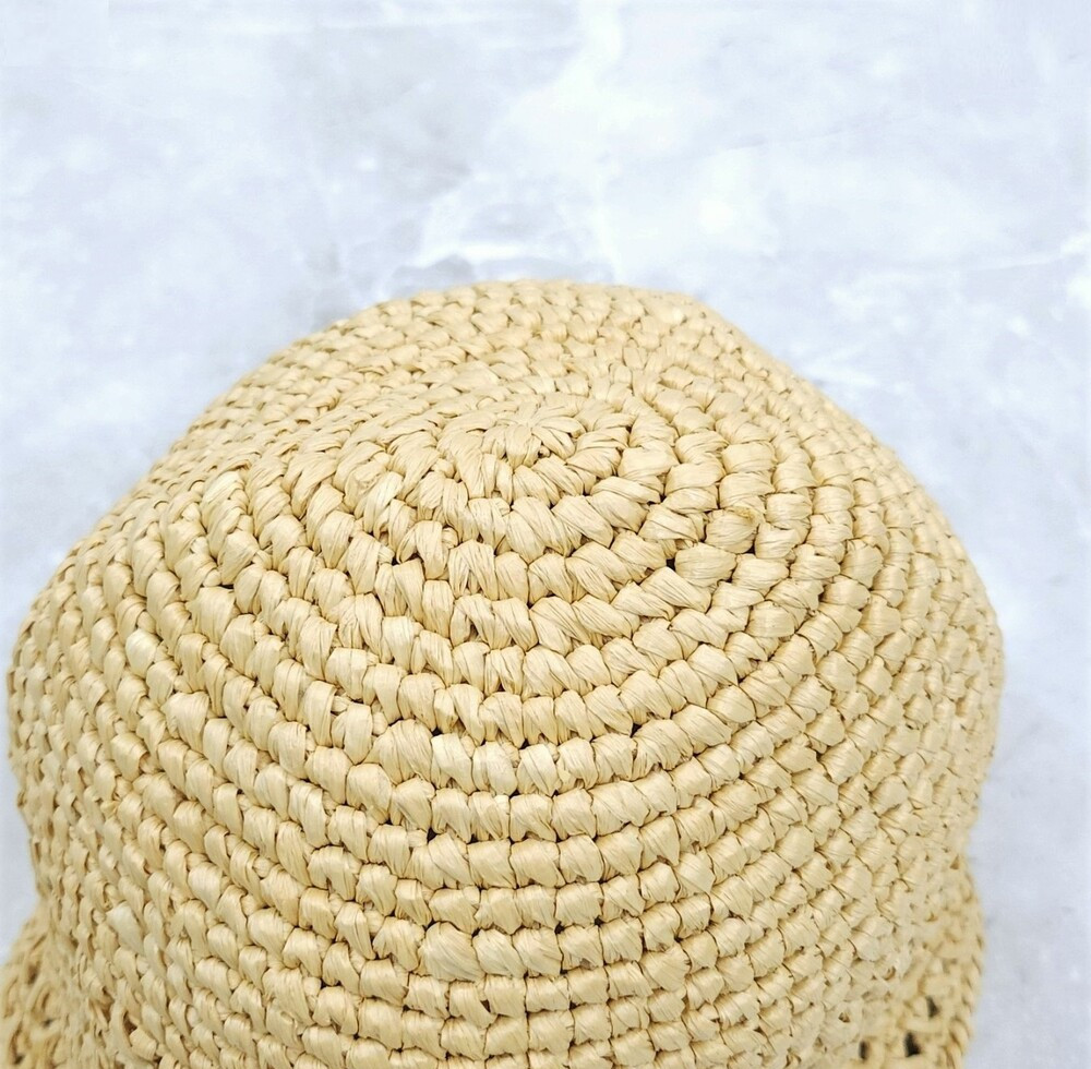 [럭스유] (새상품) 미우미우 로고 라피아 버킷햇 L 5HC287