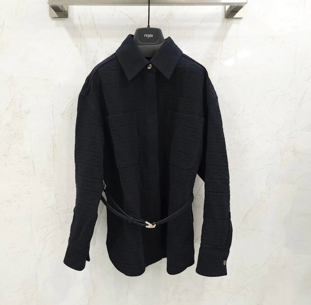 [럭스유] 40 / 펜디 FF 벨티드 셔츠 데님 자켓 FLF677