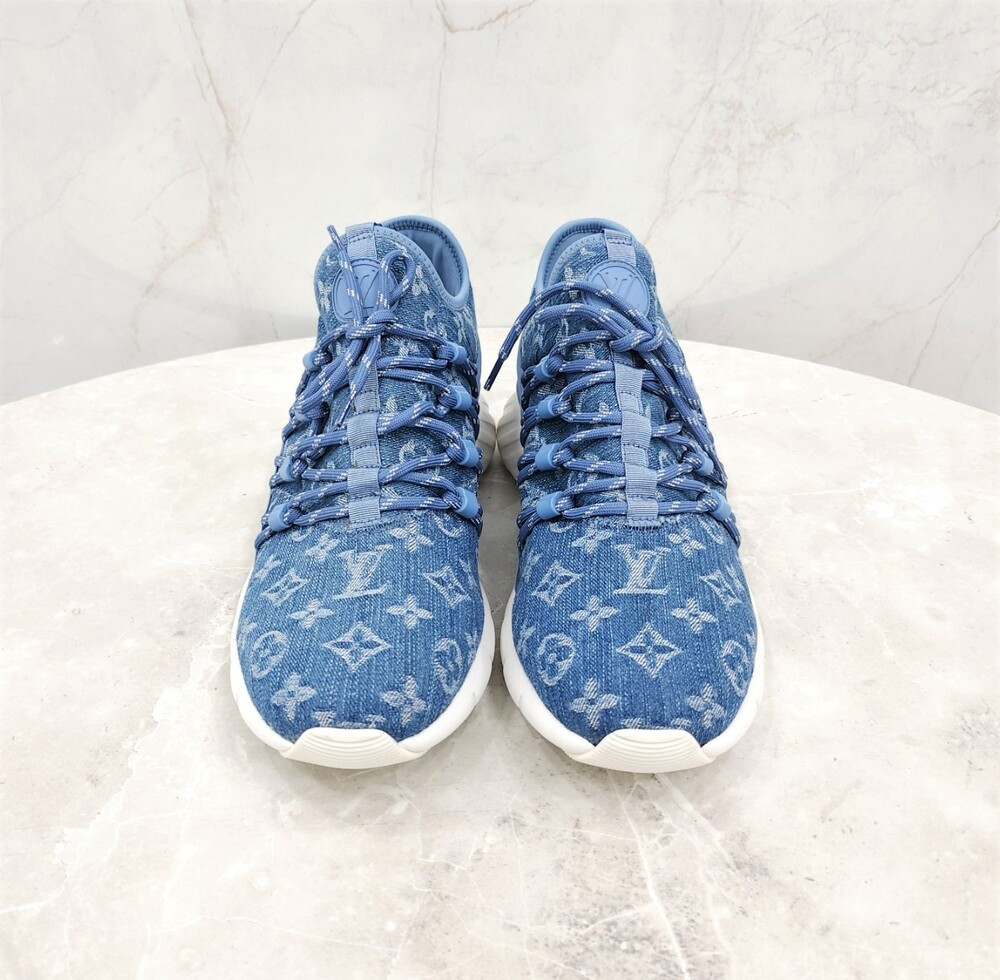 [럭스유] (새상품) 7 / 루이비통 데님 모노그램 패스트레인 스니커즈