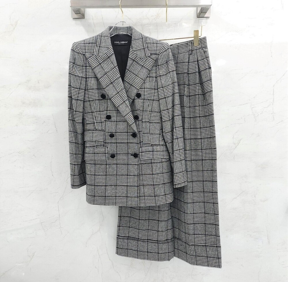 [럭스유] 40,38 / 돌체앤가바나 하운드투스 프린스 블레이저 울 자켓 팬츠 세트