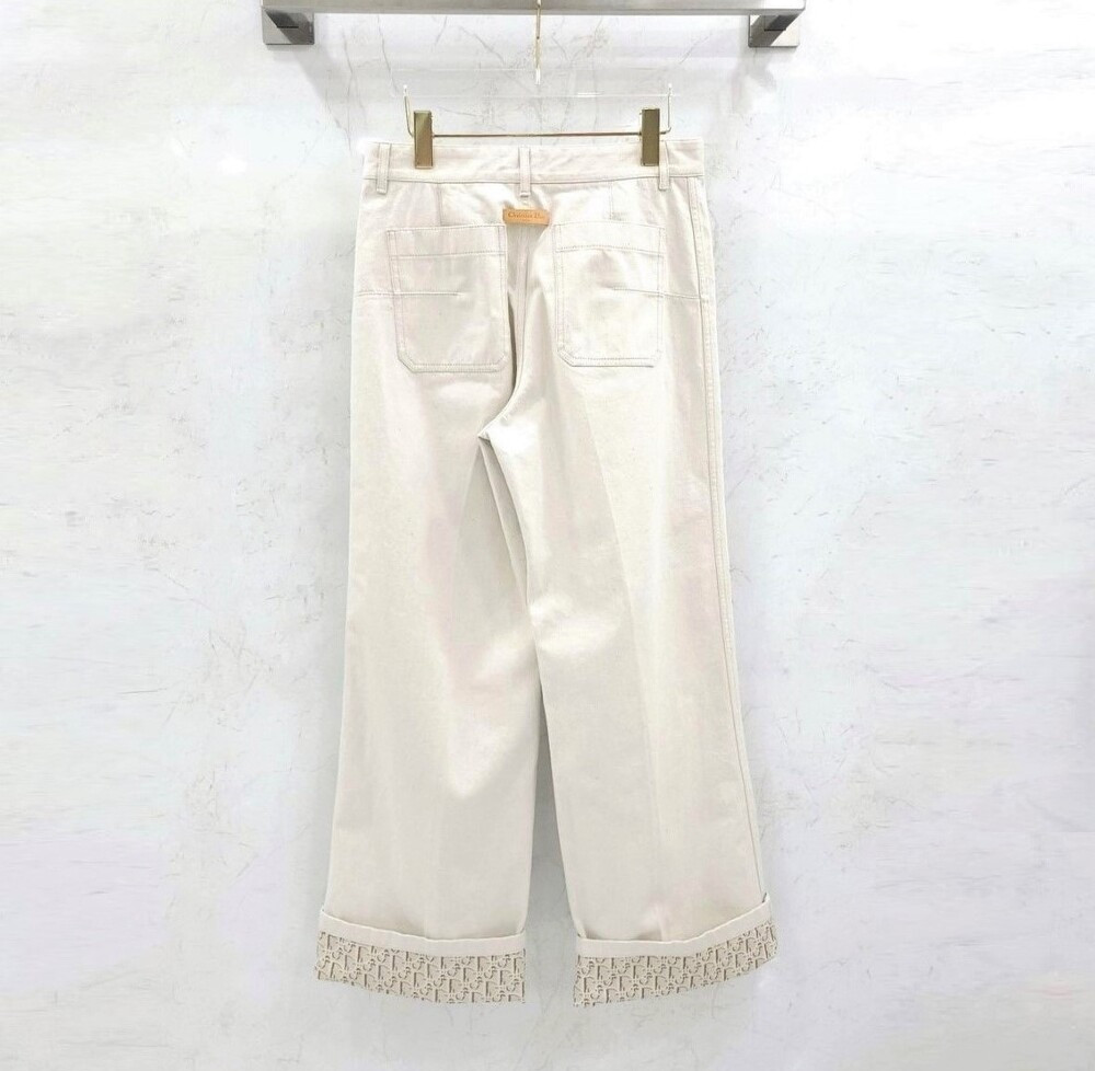 [럭스유] (새상품) 40 / 디올 오블리크 플레어 진 에크루 코튼 데님 522P04A3050