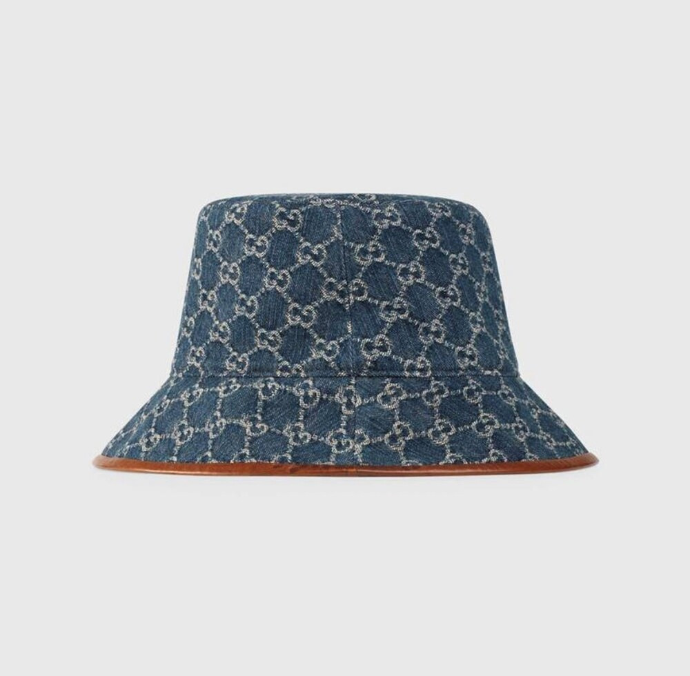 [럭스유] 구찌 GG 레더 트림 데님 버킷햇 M 576371