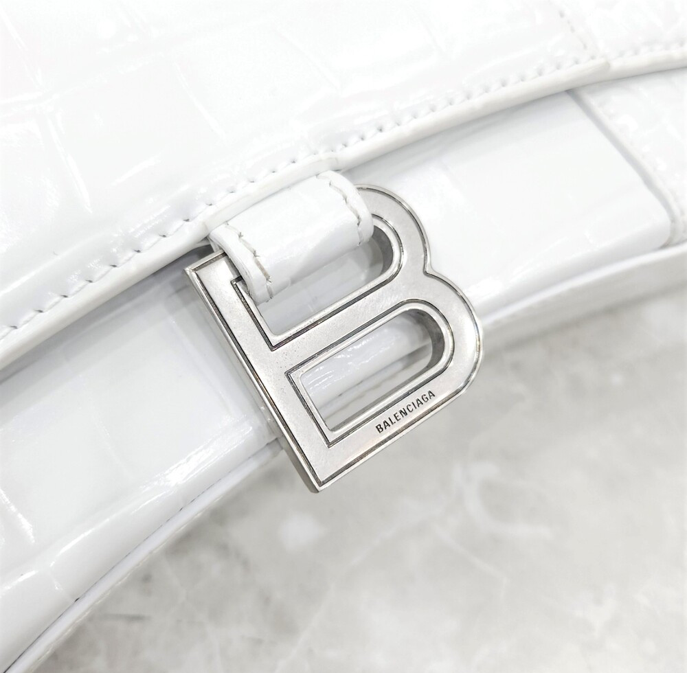 [럭스유] 발렌시아가 아워글래스 크록 엠보시드 레더 숄더백