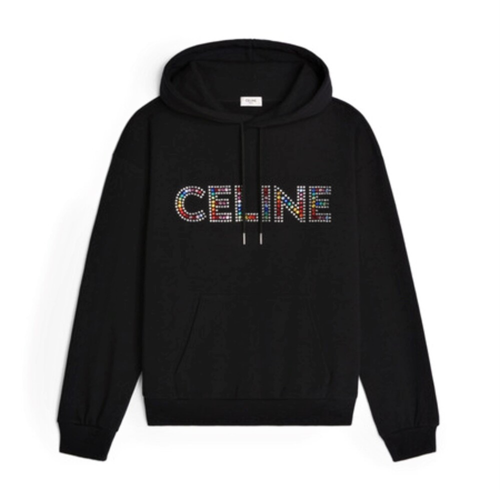 [럭스유] M / 셀린느 스트라스 라인스톤 후드 블랙 멀티컬러 2Y87B670Q