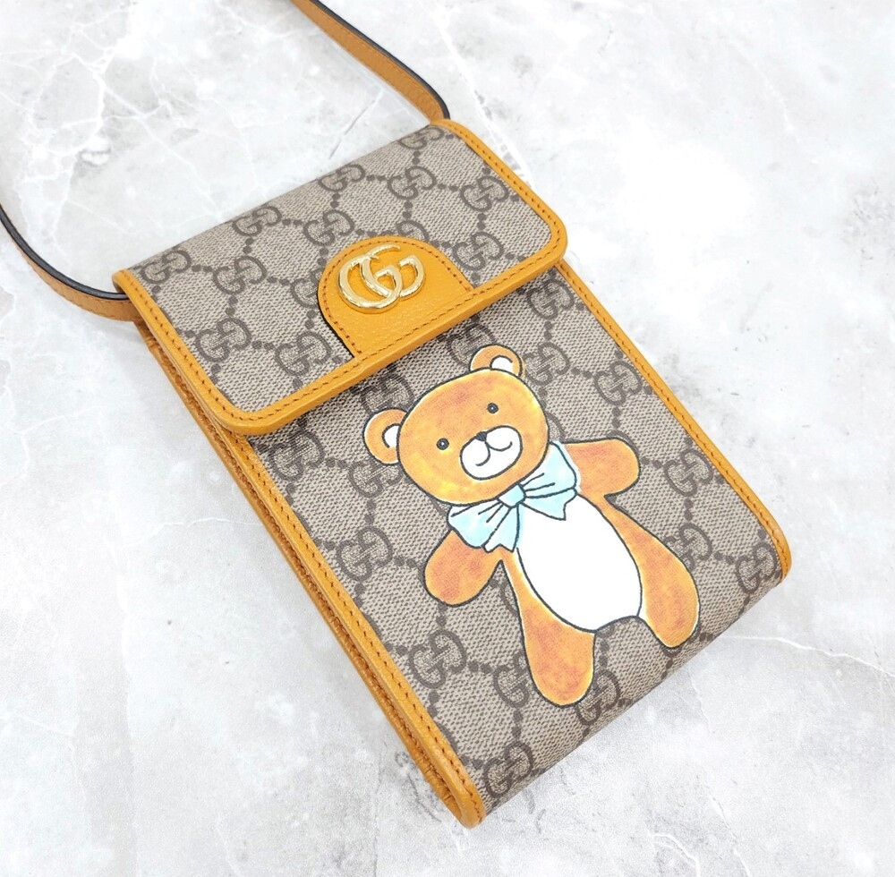 [럭스유] 구찌 X 카이 한정판 GG 슈프림 테디베어 미니 크로스백