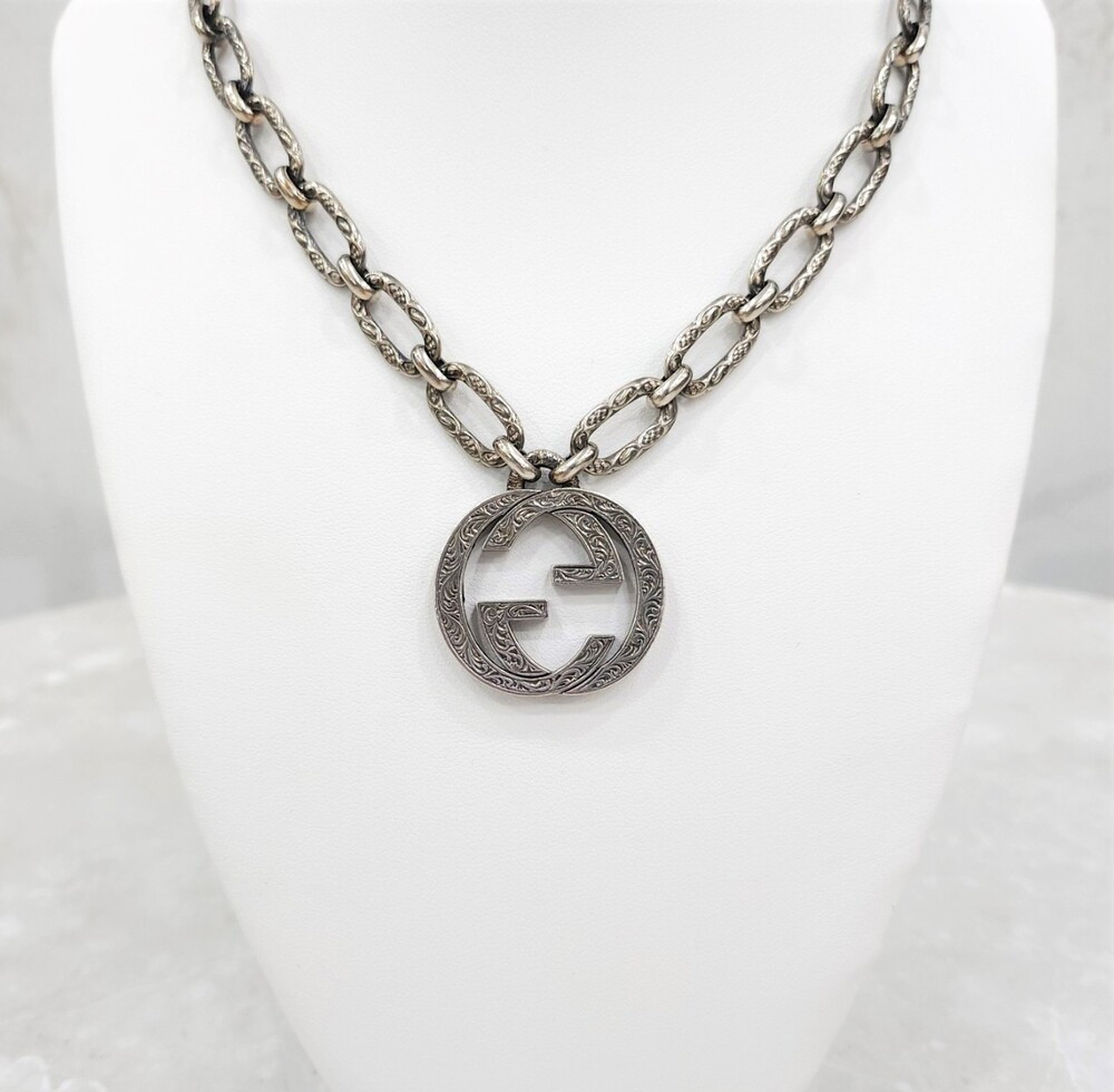 [럭스유] (새상품) 구찌 인터로킹 G 펜던트 엔틱 목걸이