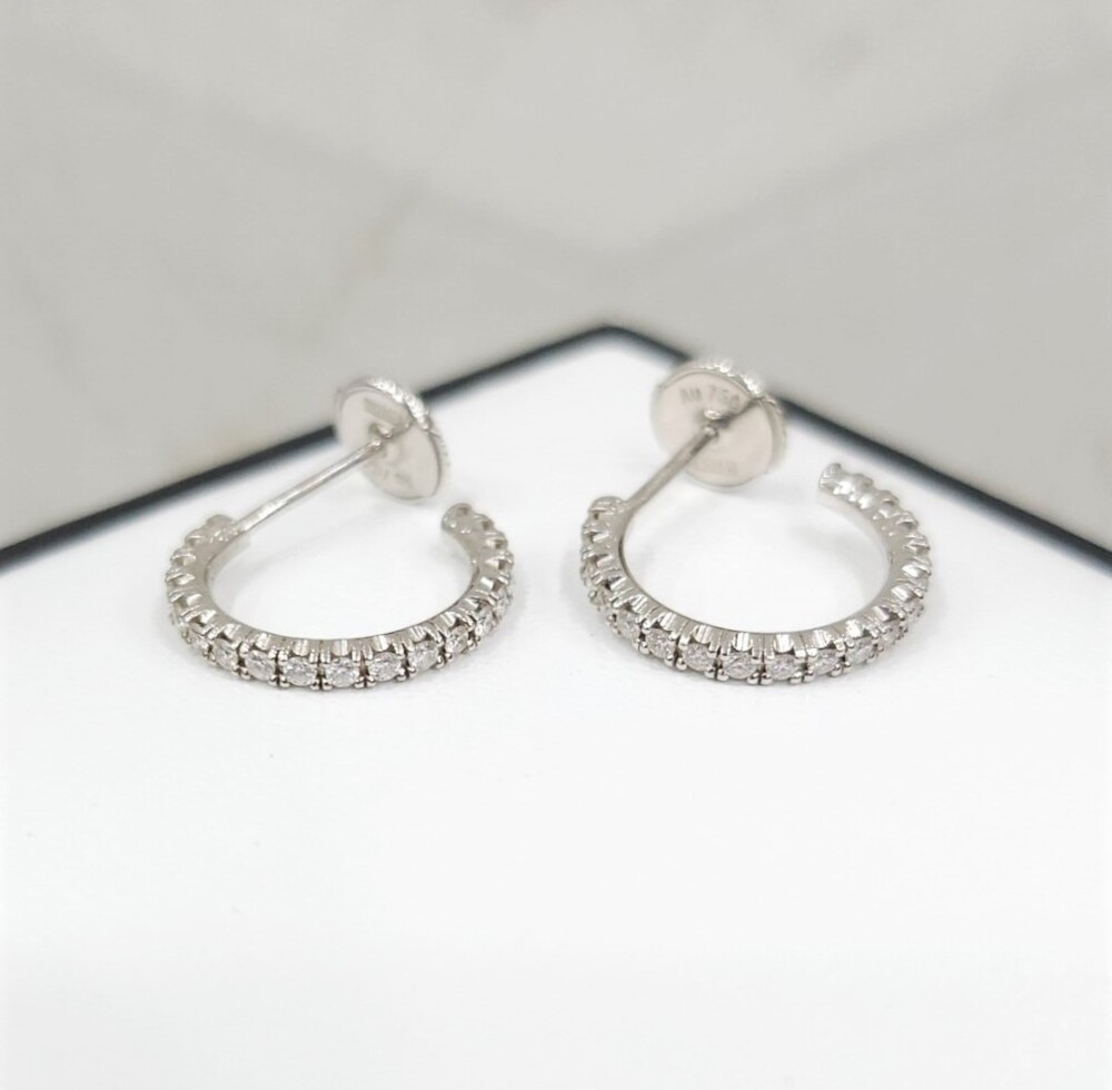 [럭스유] (새상품) 까르띠에 에뗑셀 화이트골드 다이아 귀걸이