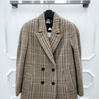 [미다스] 미우미우 오버사이즈 플래드 자켓 MH1814 42