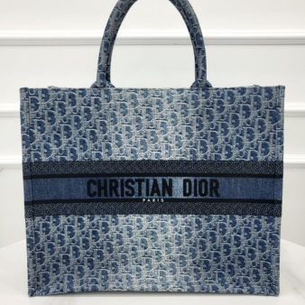 [미다스] 디올 오블리크 자카드 블루 북토트 라지 M1286ZEGC