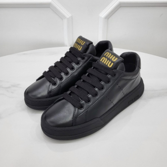 [미다스] 미우미우 레더 트레이너 스니커즈 5E916D 36