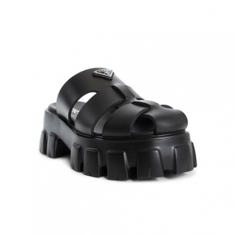 프라다 모노리스 러버 삼각로고 뮬 슬리퍼 블랙 1XX751 3LKK F0002