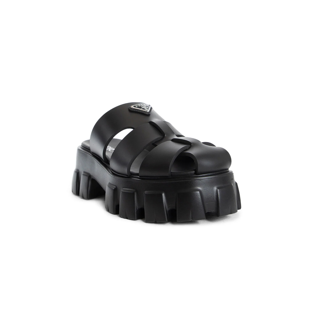 프라다 모노리스 러버 삼각로고 뮬 슬리퍼 블랙 1XX751 3LKK F0002