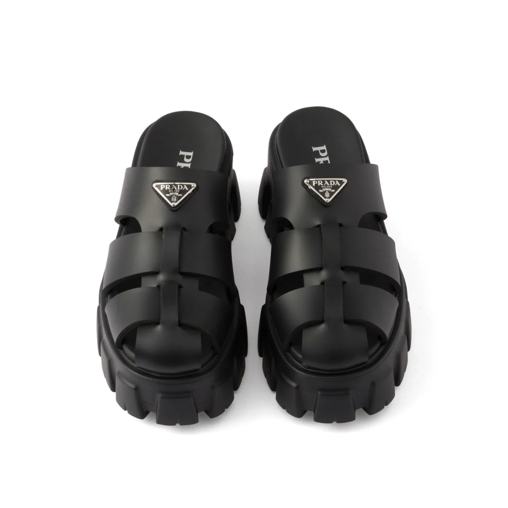 프라다 모노리스 러버 삼각로고 뮬 슬리퍼 블랙 1XX751 3LKK F0002