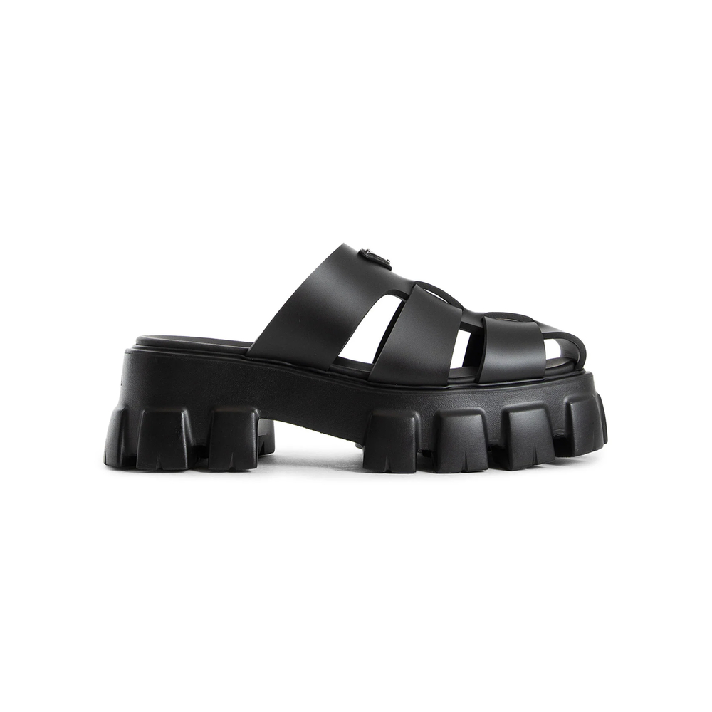 프라다 모노리스 러버 삼각로고 뮬 슬리퍼 블랙 1XX751 3LKK F0002