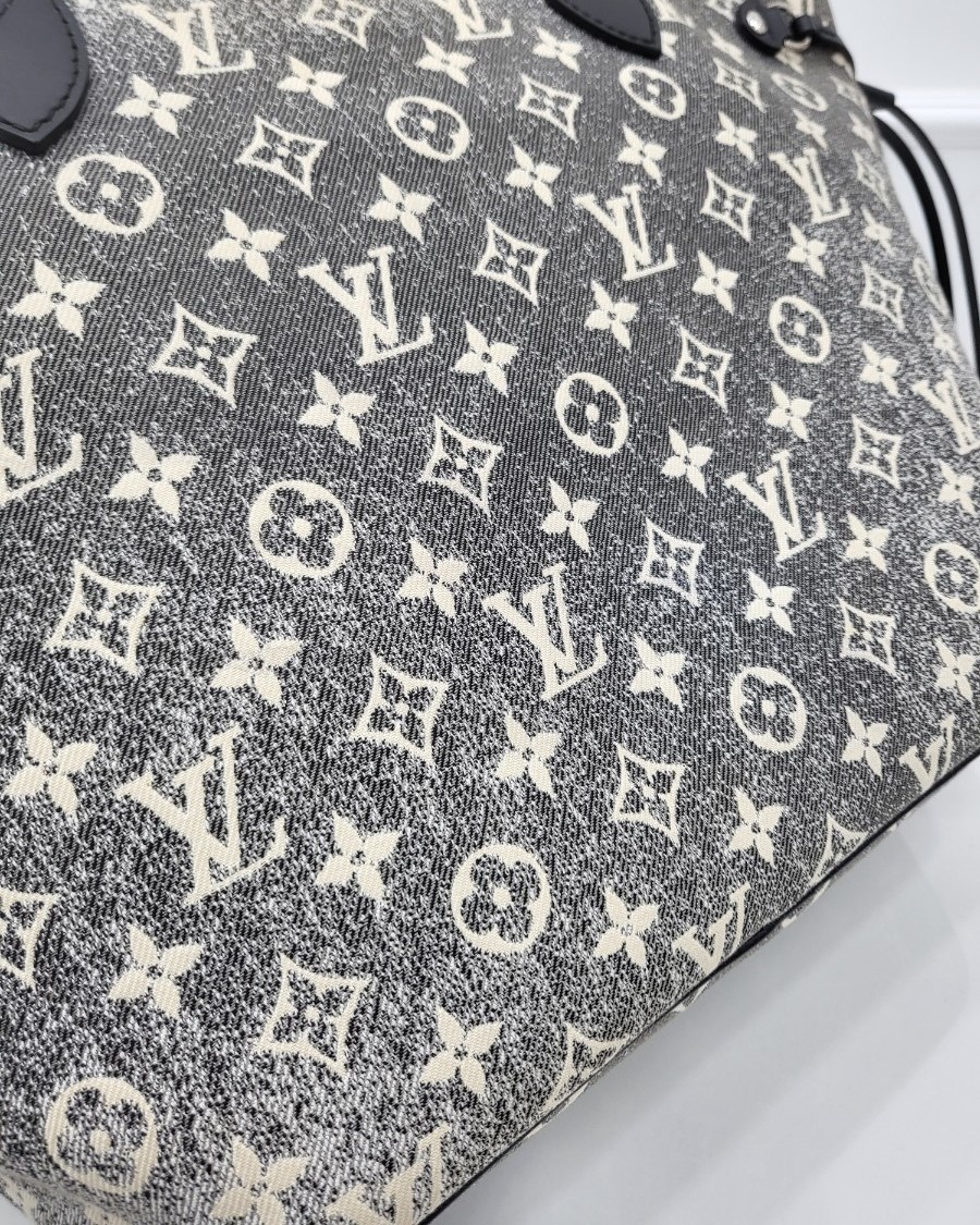 [미다스]루이비통 네버풀 MM 데님 자카드 모노그램 그레이 M24164