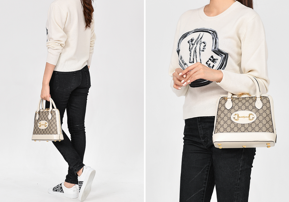 [미다스] 구찌 GG 수프림 1955 홀스빗 탑핸들 스몰 621220