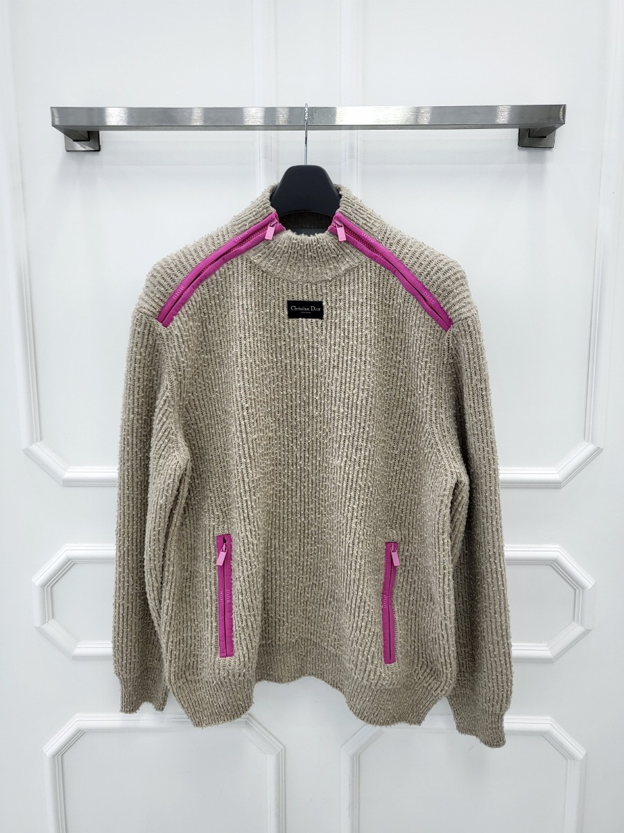 [미다스] 디올 지퍼 디테일 카라 스웨터 XL 383M640AT547