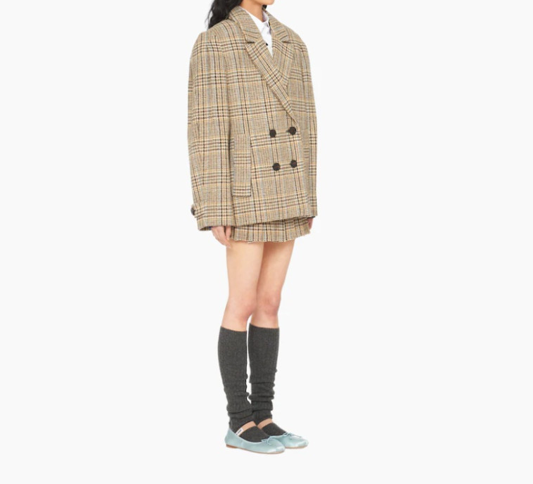 [미다스] 미우미우 오버사이즈 플래드 자켓 MH1814 42