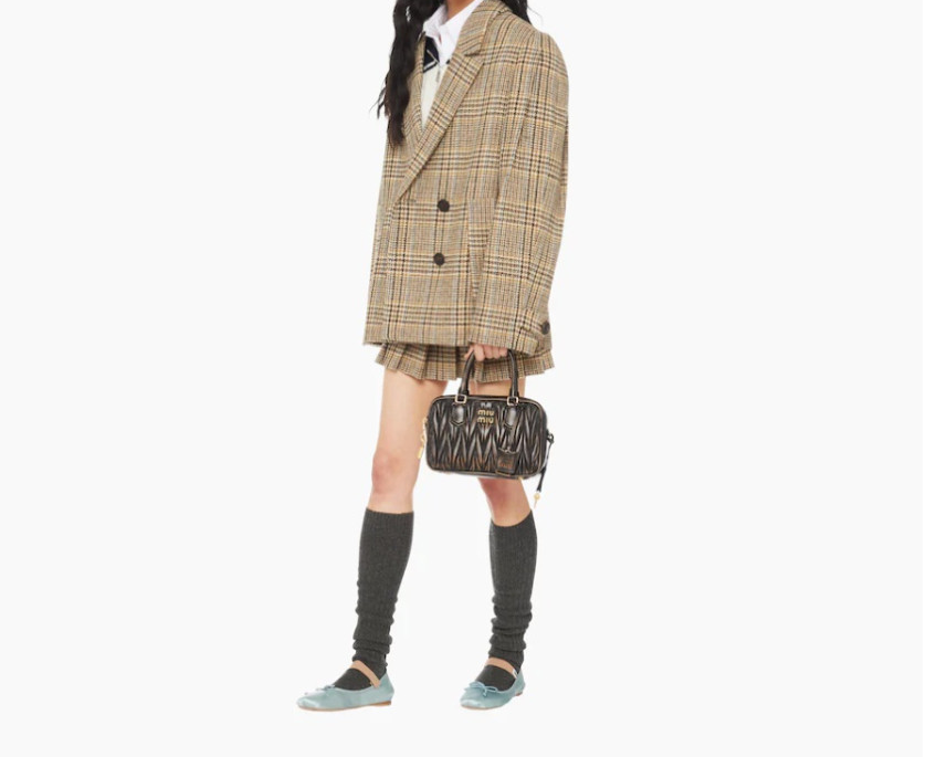 [미다스] 미우미우 오버사이즈 플래드 자켓 MH1814 42