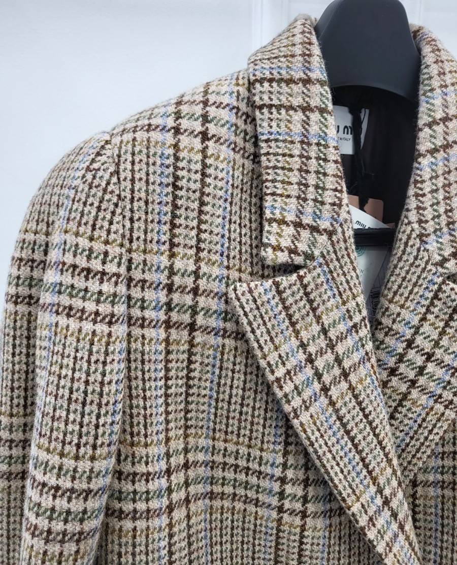 [미다스] 미우미우 오버사이즈 플래드 자켓 MH1814 42