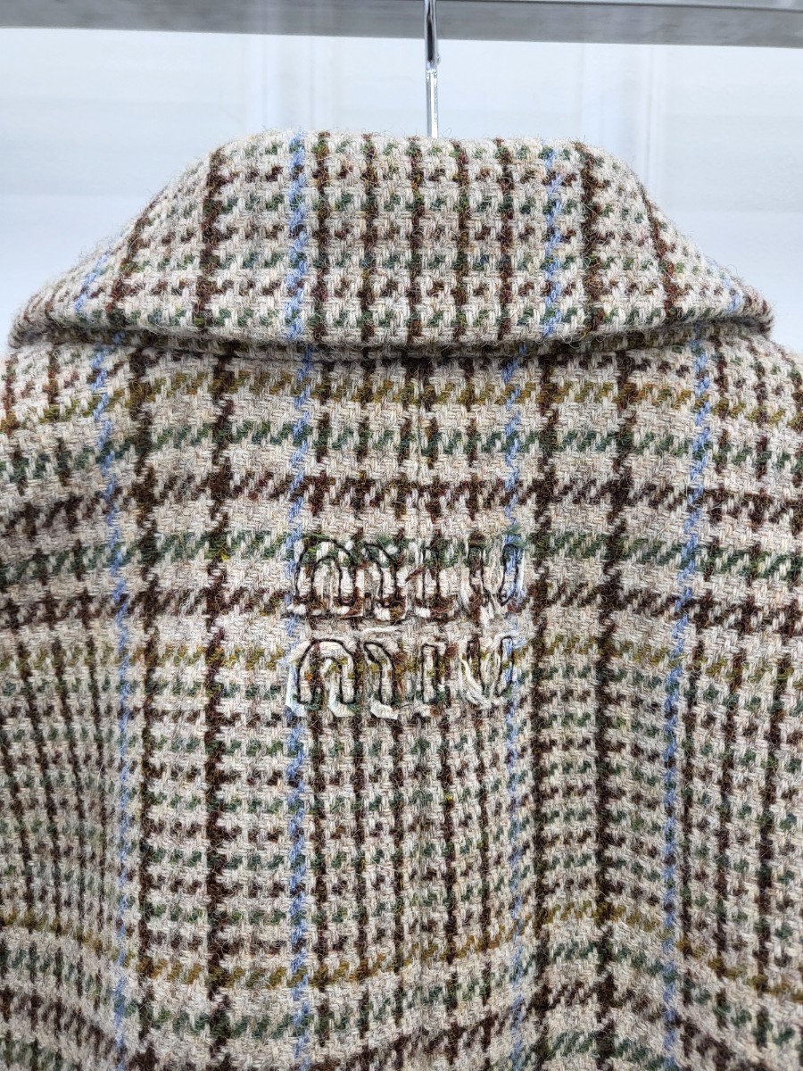 [미다스] 미우미우 오버사이즈 플래드 자켓 MH1814 42