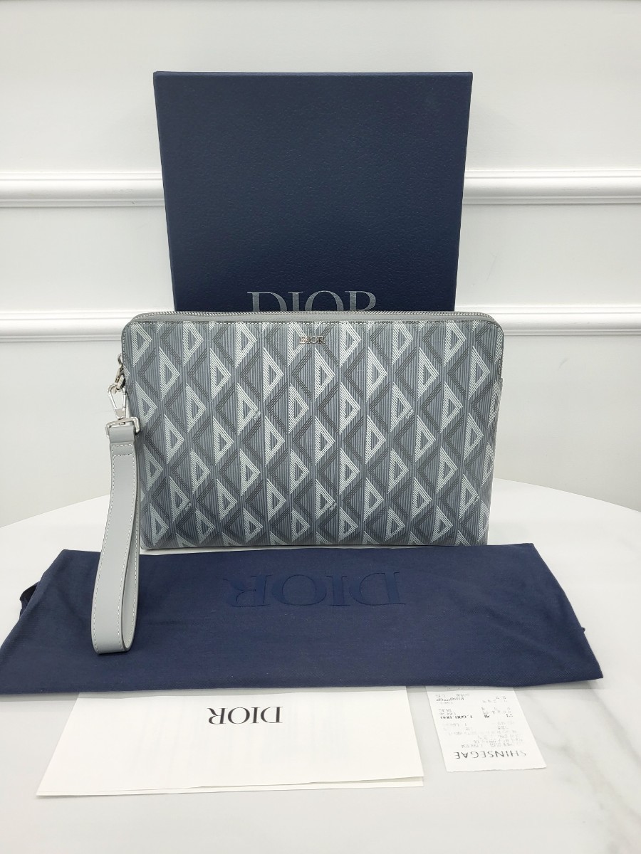 [미다스] 디올 CD 다이아몬드 캔버스 파우치 그레이 2ESCA251DCO