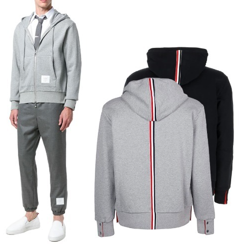 [미다스] 톰브라운 코튼 루프백 후드집업 그레이 MJT153A 1