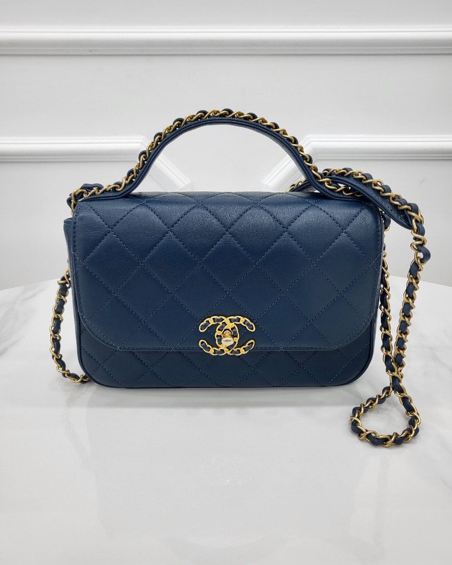 [미다스] 샤넬 19 탑핸들 시즌 금장 체인백 28번대 AS0970