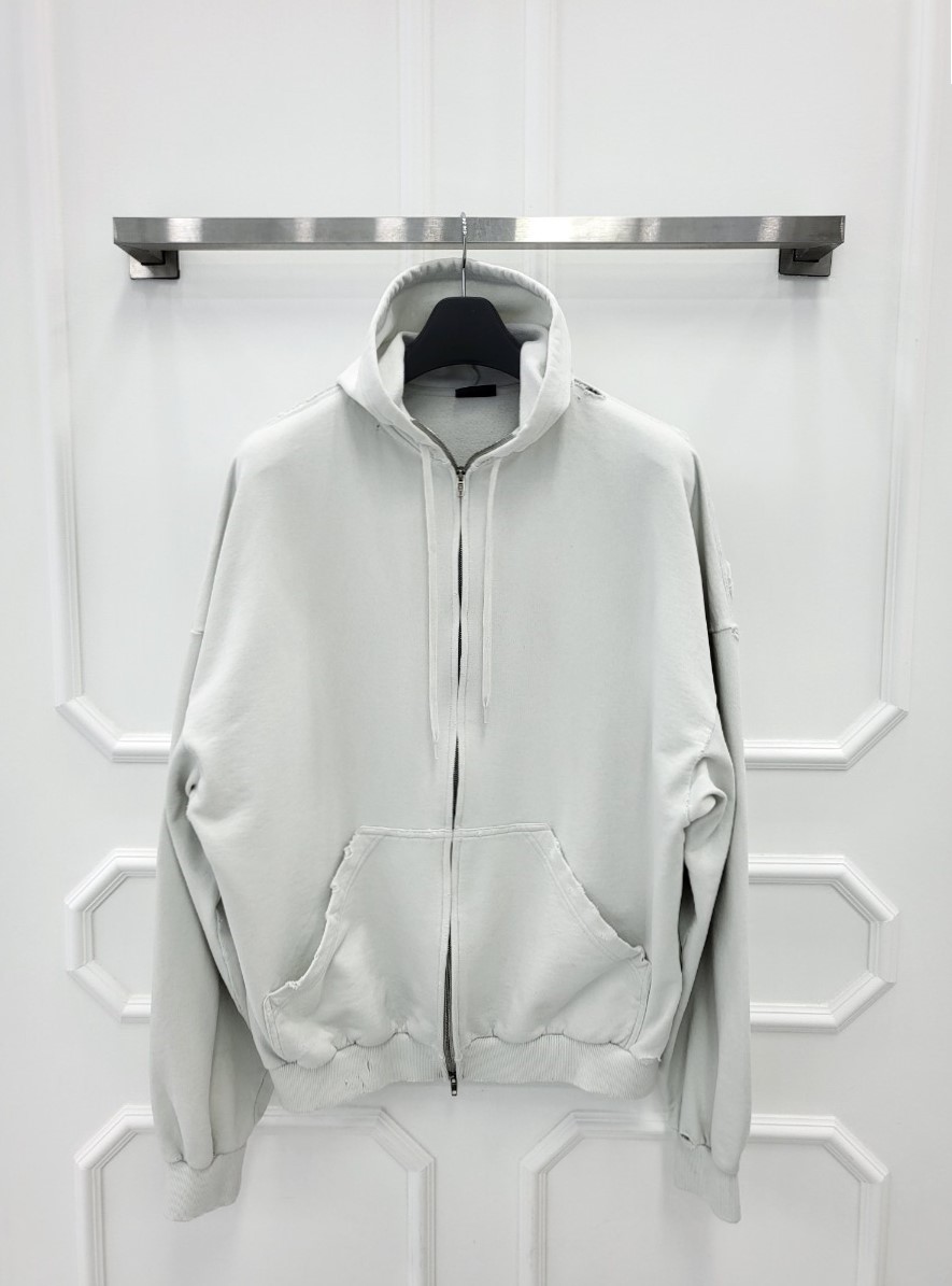 [미다스] 발렌시아가 시큐리티 테이프 후드 집업 더티 화이트 826162