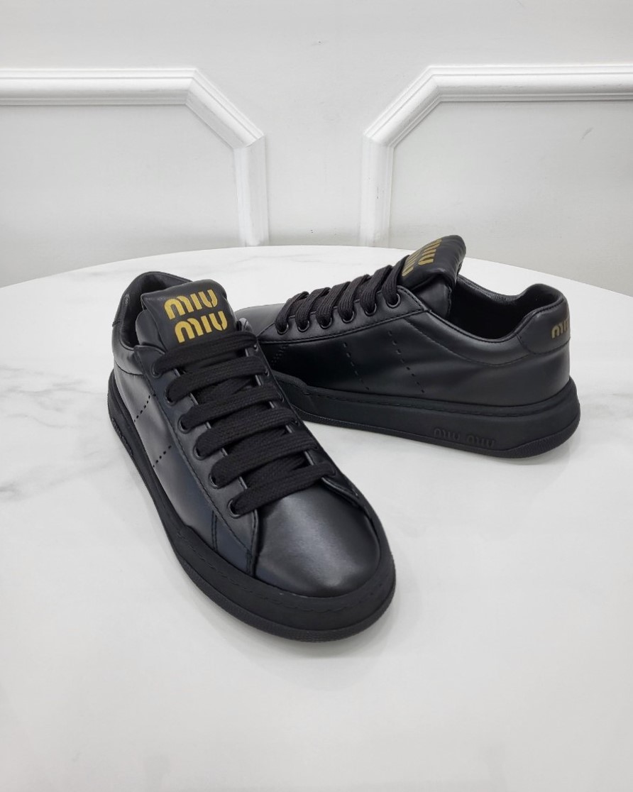 [미다스] 미우미우 레더 트레이너 스니커즈 5E916D 36