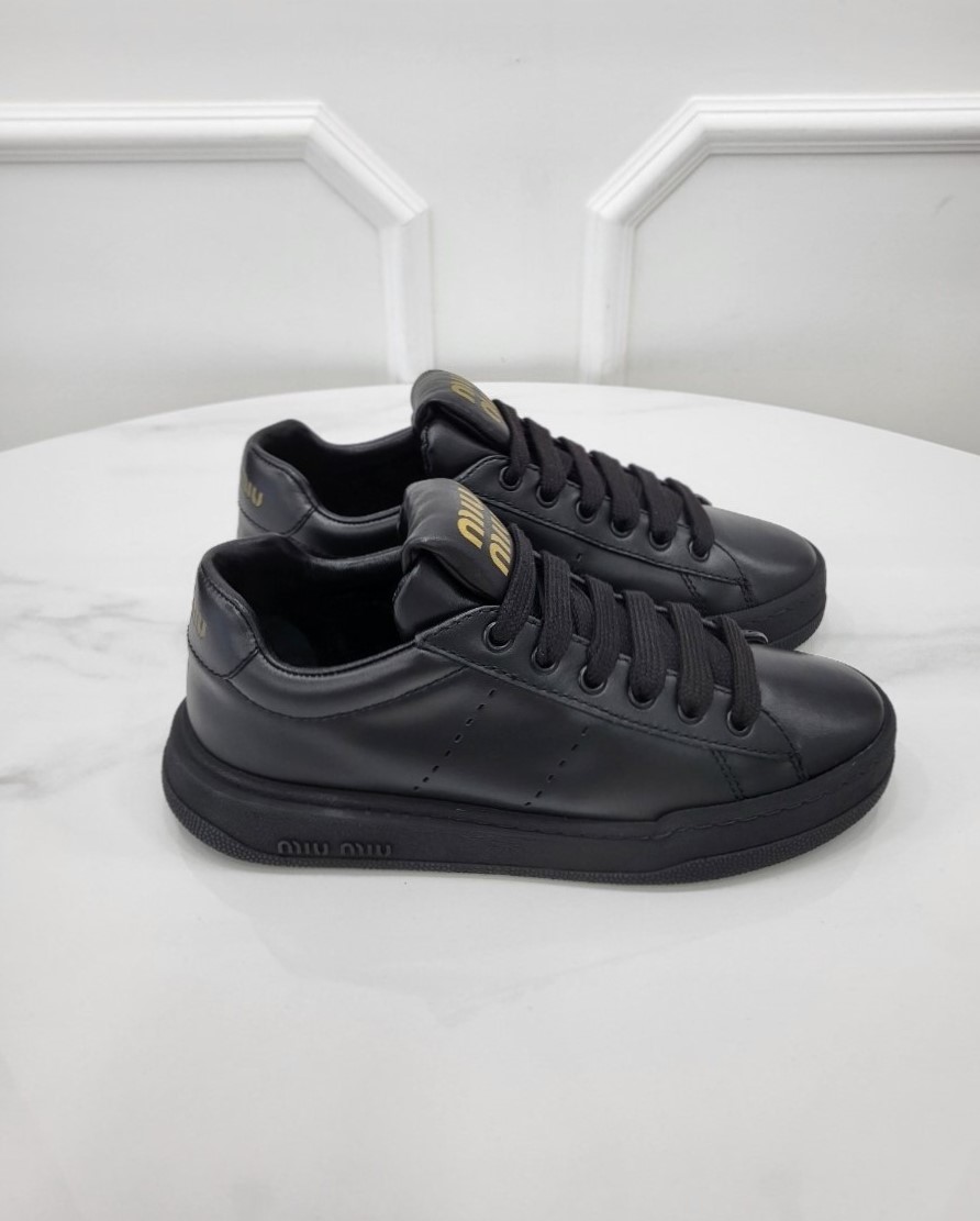 [미다스] 미우미우 레더 트레이너 스니커즈 5E916D 36