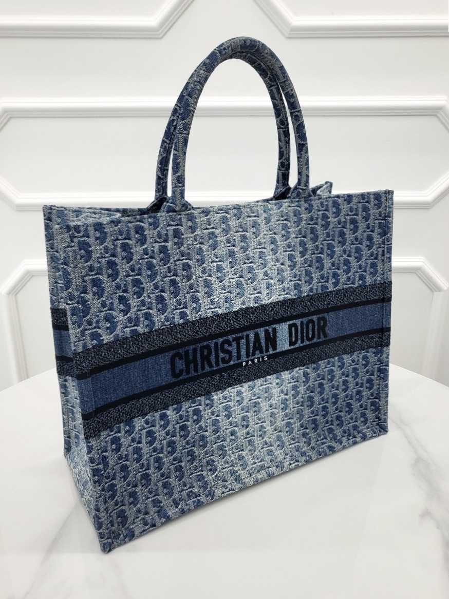 [미다스] 디올 오블리크 자카드 블루 북토트 라지 M1286ZEGC