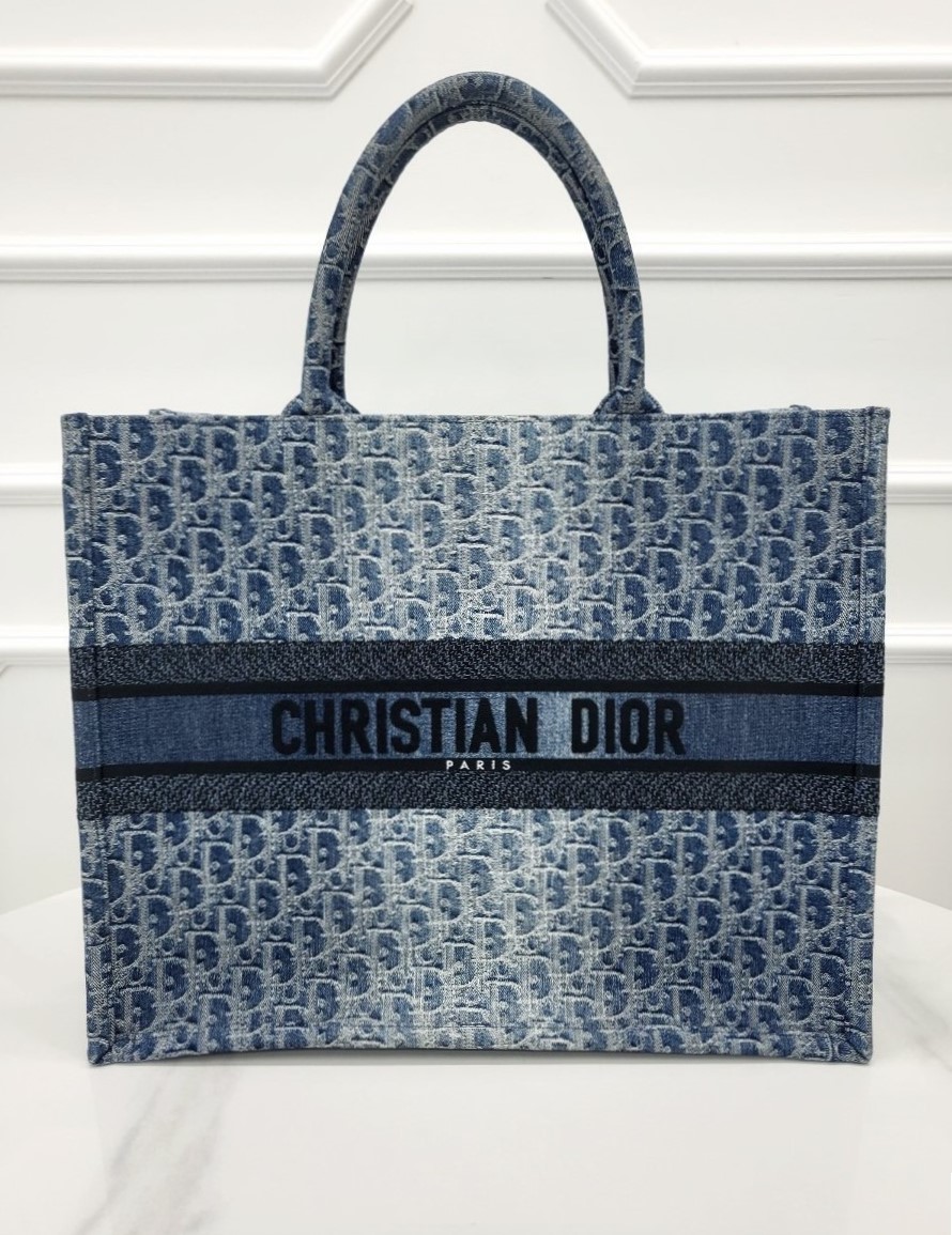 [미다스] 디올 오블리크 자카드 블루 북토트 라지 M1286ZEGC