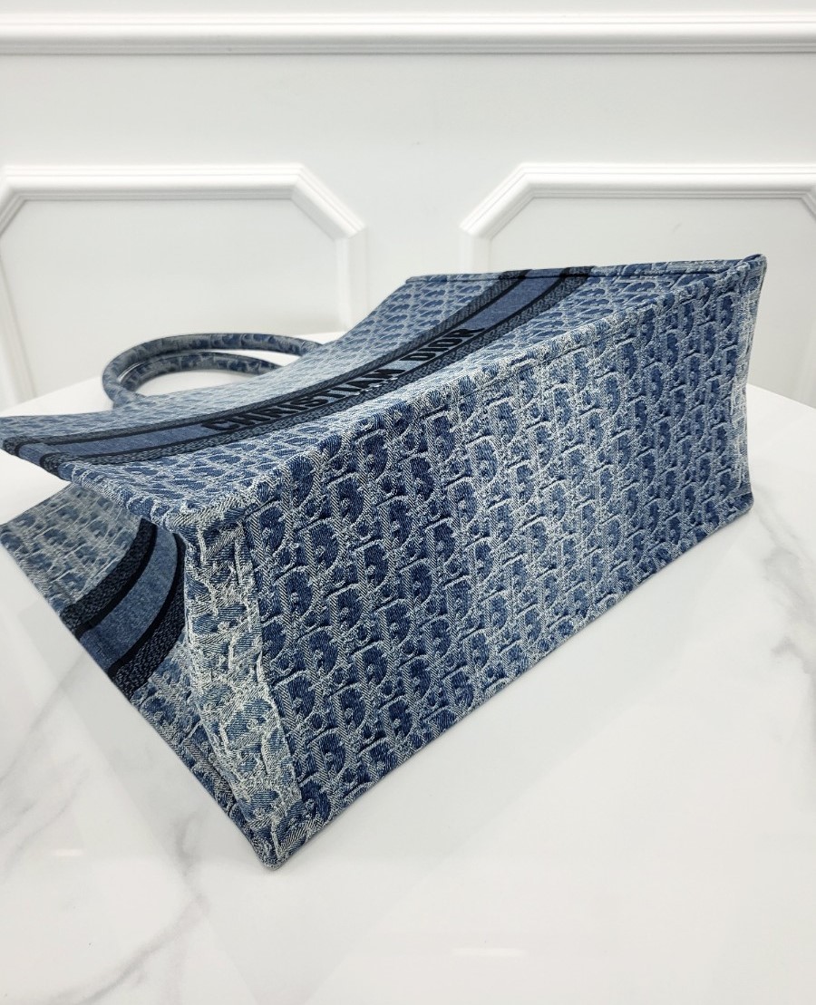 [미다스] 디올 오블리크 자카드 블루 북토트 라지 M1286ZEGC