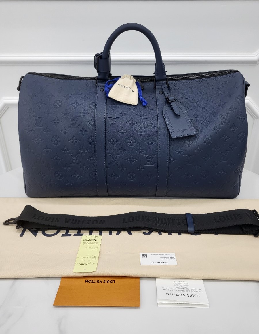 [미다스] 루이비통 반둘리에 블루 보스턴백 키폴 50 M14840